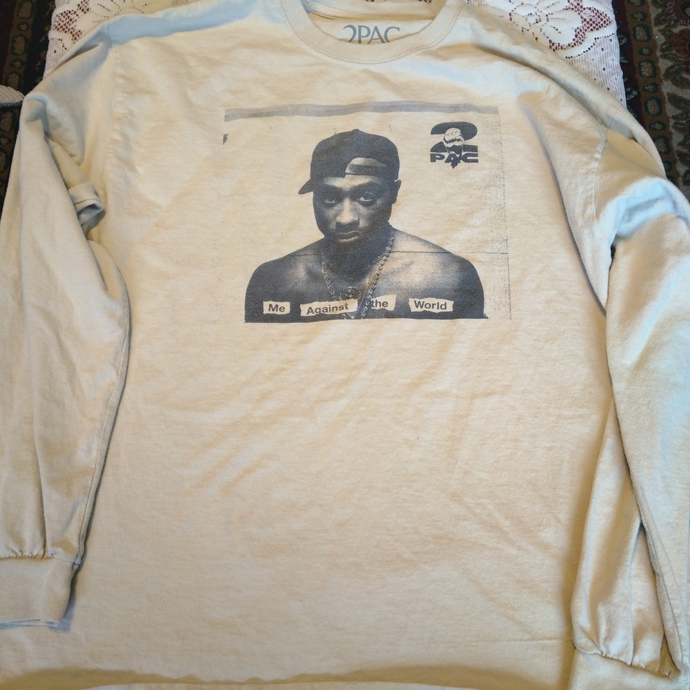 2Pac - Me Against The World - Long Sleeve Shirt - Cream - XL - Rap Icon